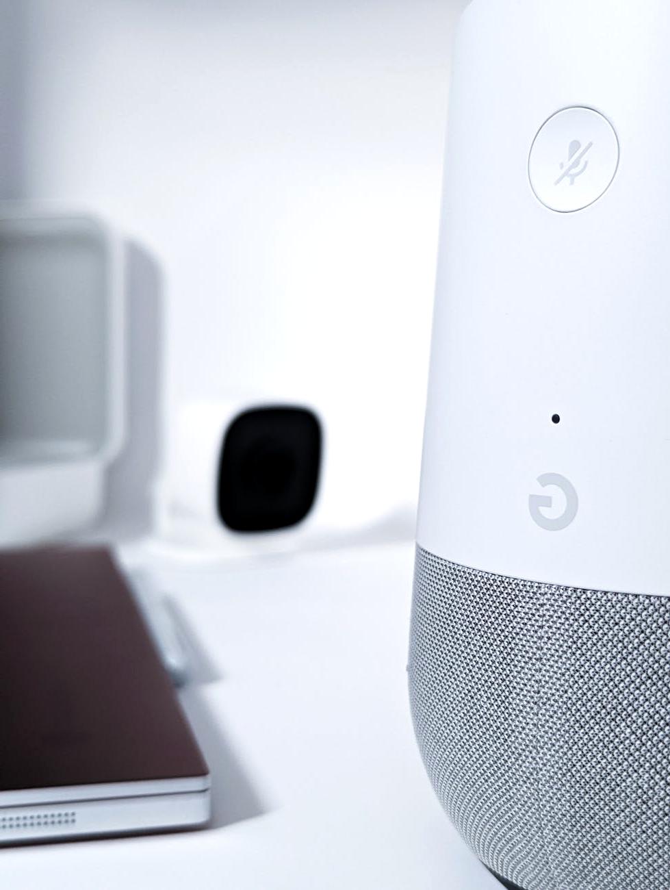 Android smartphone with Google Assistant voice search active